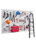 VEVOR Slat Wall Paneling, 8 x 4 ft, PVC Garage Slatwall with Accessories, White Slat Wall Easy-to-Install Adjustable Slatwall Panel with Coupling Structure & DIY Cutting, Fits for Storage & Display