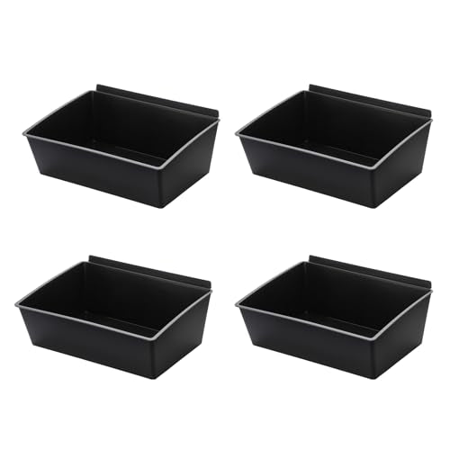 Sumnacon Slatwall Bins 4 Pcs Large Slatwall Organizer for Garage Plastic Slatwall Storage Bins for Storing Garage Accessories Multiple Stackable Slat Wall Tool Organizer for Workshops,Shopping Malls