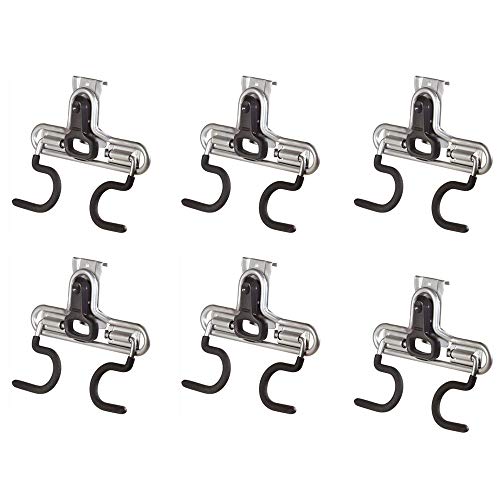 Rubbermaid Fasttrack Wall Double S Hook 2 Handle Garage Storage Organizer Rack for Hand Tools (6 Pack)