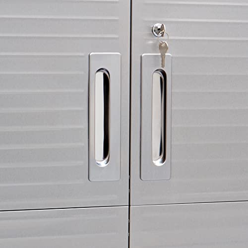 Seville Classics UltraHD Solid Steel Lockable Metal Storage Cabinet Locker Organizer, w/Adjustable Shelves for Garage, Warehouse, Office, Classroom, Granite, 30" W x 18" D x 72" H