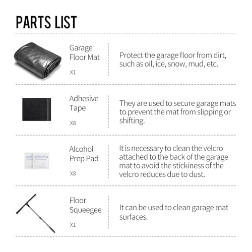 WELKIN Containment Mat,(8'5" x 22'),Non-Slip Garage Floor Mat - Heavy Duty Waterproof Protection from Snow, Rain and Mud for Cars