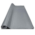4x10FT Garage Floor Mat, 2.8mm Thickened Flooring Roll for Under Car, Golf Cart Parking Mat, Diamond Plate PVC Rubber Motorcycle Mat, Non-Slip Floor Protector for Garage Warehouse Trailer, Grey