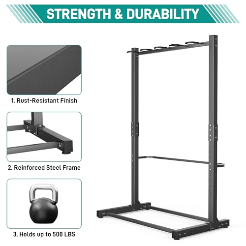 EVERHANGER Freestanding Bike Rack, Vertical Bike Rack Stand for Garage, Bicycle Storage Organizer, Holds Up to 5 Bikes