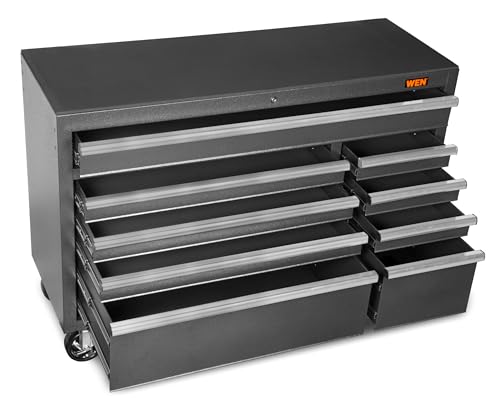 WEN 52-Inch Premium Rolling Tool Cabinet, Black, Heavy Duty 21-Gauge Powder-Coated Steel Construction, for Garage and Workshop (GG532B)