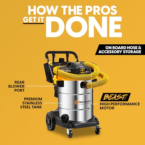 Vacmaster Professional Beast Series 14-Gallon* 6.5 Peak HP† Wet/Dry Vacuum - VJE1412SW 0203