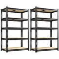 REIBII Set of 2 Storage Shelves 5 Tier Garage Shelving Heavy Duty Metal Shelving 2000LBS Garage Shelves Adjustable Metal Shelf for Kitchen Warehouse Pantry Commercial Use 27.6" Wx11.8 Dx60 H