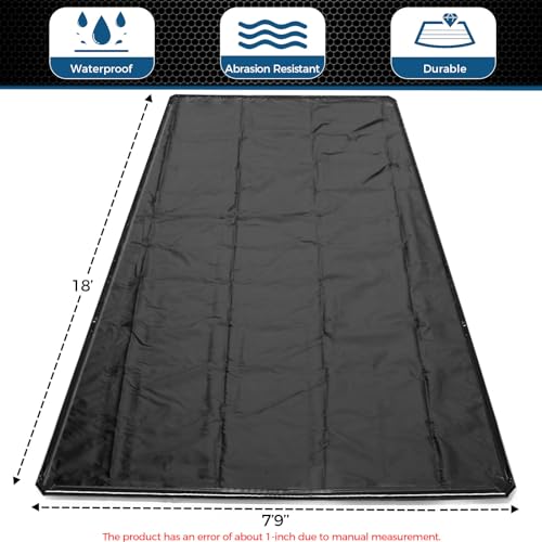 JDGG Waterproof Garage Floor Mat for Under Car, 7'9"x18' Heavy Duty Containment Mat with Free Floor Squeegee, Protects Garage Floor from Snow, Slush, Water, Mud and Oil