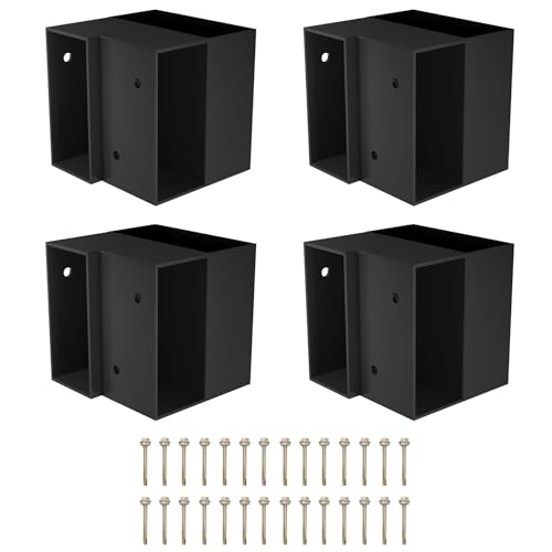 Neorexon Workbench Bracket Kit 8PCS, Heavy Duty 3-Way Brackets for Garage Workbench Legs Bracket, Metal DIY Workbench Kit for Shelving, Work Table, Fits 2x4(Actual 1.5"x3.5")Wood, Lumber Not Included