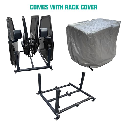 SUNPIE Sliding Door Storage Hanger Rack with Dust Cover Movable Car Door Holder Cart Compatible with 2007-2025 Wrangler JK JKU JL Gladiator