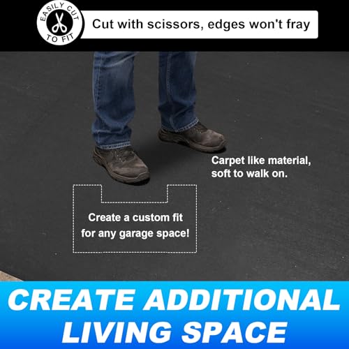 AAIN Oil Spill Mat (17' x 7'4"), Garage Floor Mat, Absorbent Oil Pad, Premium Maintenance Mat, Waterproof, Protect Garage Surface from Spill & Stain, Reusable, Washable, Durable, Black