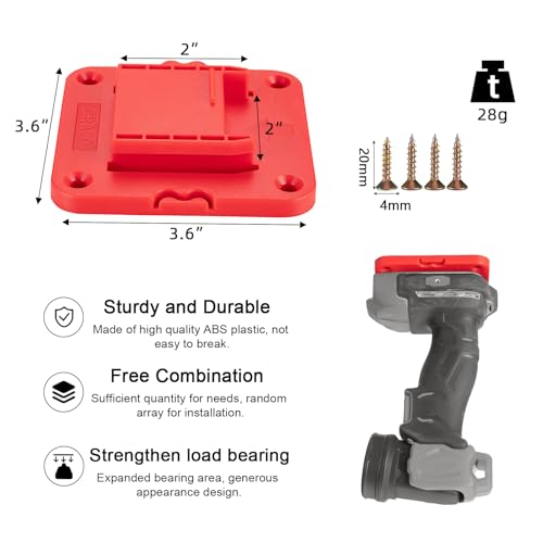 Tool Drill Mount Holder Compatible for Craftsman 20V Li-ion Drills, Heavy Duty ABS Tools Wall Dock Hanger for Garage, Workshop, Work Truck, 20 Screws, 5 Packs (No Tool)