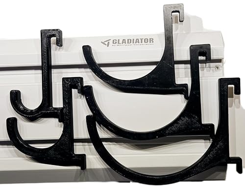 5-Pack J-Hook Set for Gladiator Gearwall and Geartrack Storage System, Various Sizes 1-5 Inch, Black, Made in USA