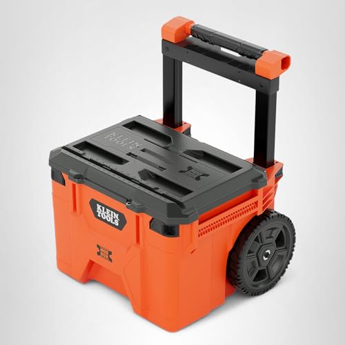 Klein Tools 54100MBX MODbox Rolling Tool Box, Heavy Duty Portable Tool Organizer with Side Mounting, 10-Inch Rubber Wheels, Removable Handle, Deep Stackable Set