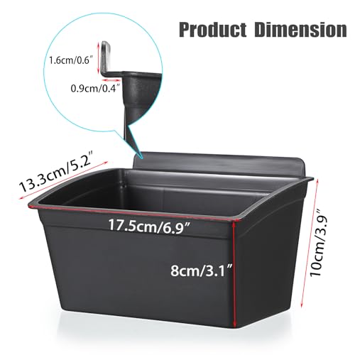 Sumnacon Slatwall Bins 6 Pcs Slatwall Organizer for Garage Plastic Slatwall Storage Bins for Storing Garage Accessories Multiple Stackable Slatwall Tool Organizer for Workshops,Retail Store,Black