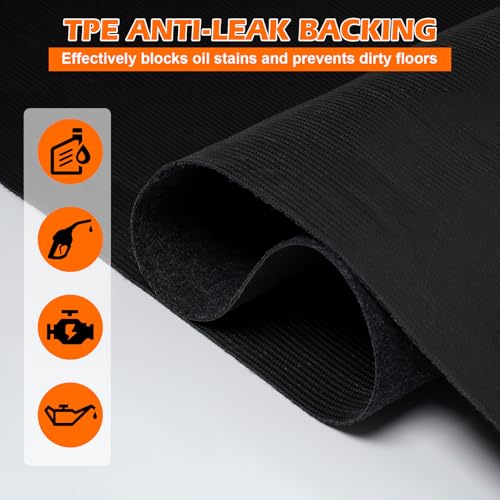 Grefinity Oil Spill Mat, 36" x 60" Oil Mat for Driveway, Under Car Pad for Garage Floor, Protects Against Oil, Chemicals & Stains with TPE Anti-Leak Backing, Reusable & Washable