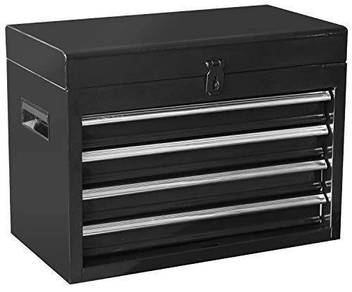 Road DAWG ATBT1204D-BLACK Torin Rolling Garage Workshop Tool Organizer: Detachable 4 Drawer Tool Chest with Large Storage Cabinet and Adjustable Shelf, Black