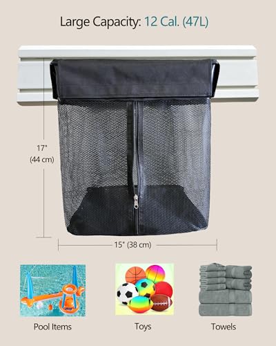 ATOOLA Mesh Storage Basket for Slatwall, Collapsible Slatwall Basket with Zipper, Hanging Slatwall Accessories, 2 Pack
