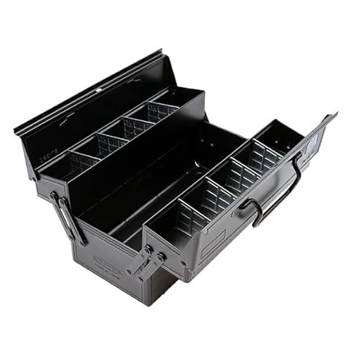 Toyo ST-350BK Color 2-Tier Tool Box, Black