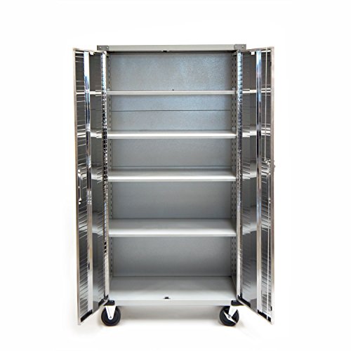 Seville Classics Full Door Rolling Storage Cabinet, 36" W x 18" D x 72" H, Granite