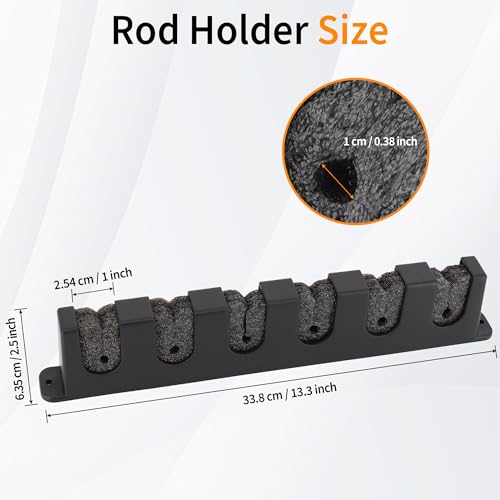 Xproutdoor Fishing Rod Holder Wall, Vertical/Horizontal Fishing Rod Holder, Rod Stands Fishing Rods, Fishing Rod Stands for Family Wall Garage Storage 6 Fishing Rods