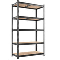 REIBII 2400LBS Garage Shelving Heavy Duty,5 Tier Storage Shelves Adjustable Metal Shelving Unit,Garage Shelves for Basement,Warehouse,Commercial,Pantry,Closet,Kitchen 72x36x16,Black