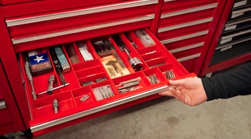 Ernst MFG 10 Compartment Drawer Organizer: Heavy Duty Stackable Tray for Automotive Tool Organization -Low Profile Toolbox - Nuts and Bolts, Tools, Parts, Easy to Clean - Black - Made in the USA