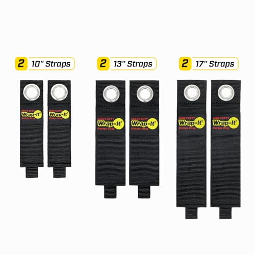 Heavy-Duty Wrap-It Storage Straps - Assorted 6-Pack - Garage Storage Extension Cord Organizer Cable Straps and Yard Cord Storage for Hose Organizer, Tools and RV Accessories