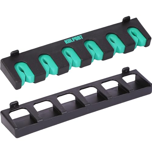 KULPORT Fishing Rod Rack Holders Wall-Mounted Fishing Pole Holder & Rack, Fishing Pole Holders for Garage & Boat 6-Rod Storage Racks(Vertical Green, 1 Pair)