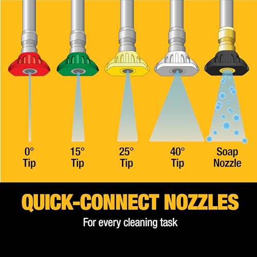 DeWalt 3300 PSI Gas Pressure Washer, 5 Nozzles, Spray Gun, Wand, 25-ft. Hose, DXPW3300-S, 49-State