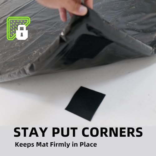 CYLAND Garage Floor Mat 7.9'x16' Heavy-Duty Waterproof, Non-Slip PVC Parking Mat, All-Weather Car Containment Mat for Oil, Snow & Dirt Floor Protection Includes Squeegee for Easy Cleanup