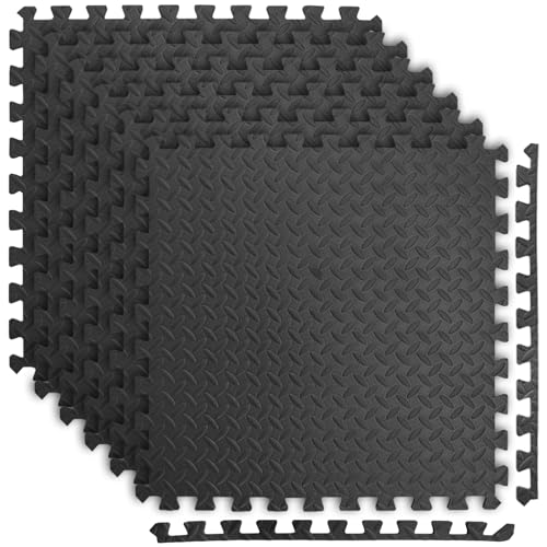 Art3d 24 Sq.Ft EVA Puzzle Exercise Mats, 24" x 24" x 1/2" Thick Foam Interlocking Tiles for Gyms, Flooring, Workout, Gym Equipment, Pack of 6