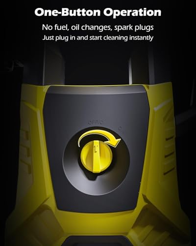 5000PSI PressureWasher PowerWashers 4 Quick Connect Nozzles and Foam Cannon for Cars Driveways Patios Fences