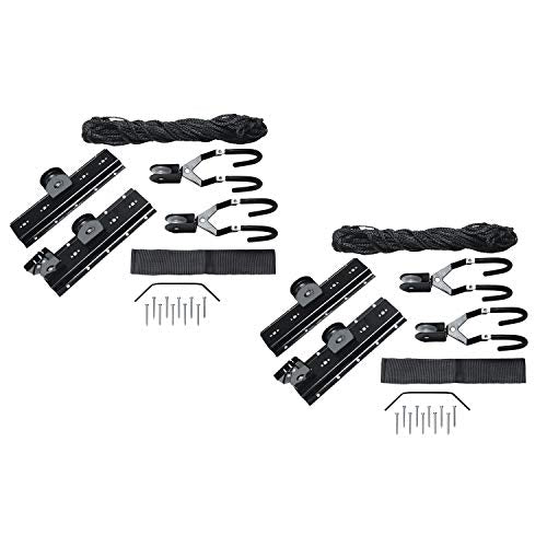 Great Working Tools Ceiling Mount Bike Hoist Set of 2 Bike Hangers Pulley System
