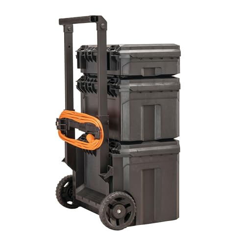 CRAFTSMAN TRADESTACK Tool Box with Wheels, Waterproof, Stackable System, Portable Rolling Storage for Indoor/Outdoor Use, 22.5 Inch (CMST21445)