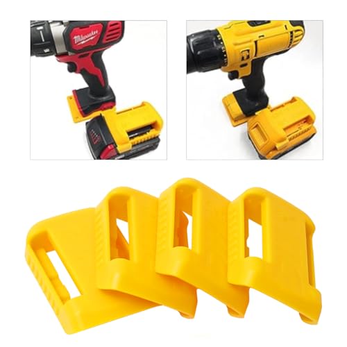 20pas Tool Holders and Battery Holder for Dewalt 20v Wall Mount Hanger Battery Drill Tool Storage Shelf for Milwaukee M18(Yellow)