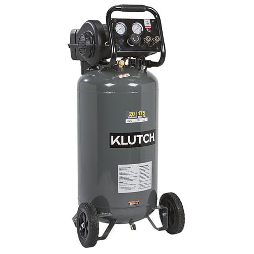 Klutch 20-Gallon Air Compressor, 2 HP, 120 Volts, 175 PSI