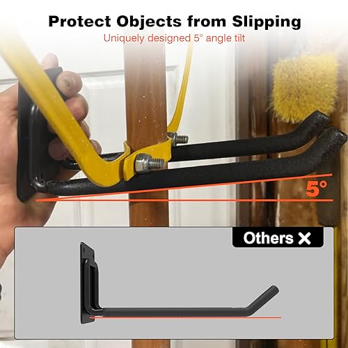 Mutilife 6 Packs 7.8inch Heavy Duty Garage Hooks, Garage Storage Organizer for Tool Organization, Shed Metal Utility Hooks Hanger for Tires, Bikes, Shed, Chair, Ladder, Ski and Snowboard