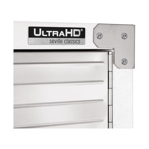 Seville Classics UltraHD 2-Piece Heavy Duty Mega Solid Steel Metal 2-Door Lockable Stacker Wall Storage, Cabinet Set Organizer for Garage, Office, Classroom, White, 36" W x 18" D x 90.5" H