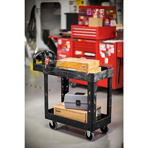RUBBERMAID RM Utility Cart #500 2 Shelf Blk HD, 1 EA