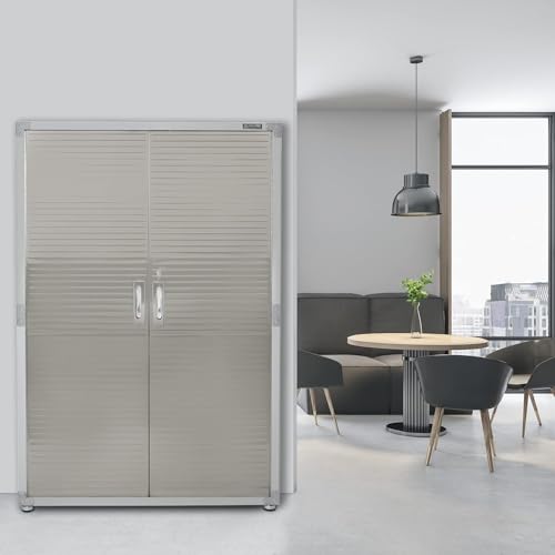Seville Classics Mega 48" x 24" x 72" Tall Cabinet, Grey, Granite