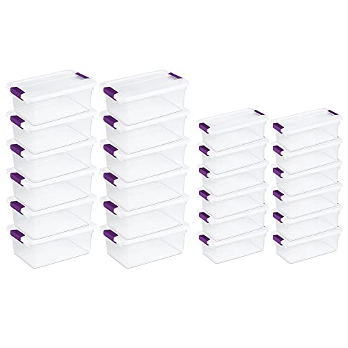 Sterilite 15 Quart Clear Plastic Storage Container Tote, 12 Pack, and 6 Quart Clear Plastic Storage Container Bins, 12 Pack with Lids for Organization