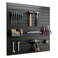 4Ft x 4Ft Slat Wall Paneling Garage Organization System - Heavy-Duty PVC Garage Storage System, Interlocking Wall Slat Panels, for Garage, Workshop, Office Tool Organization Hanging Boards