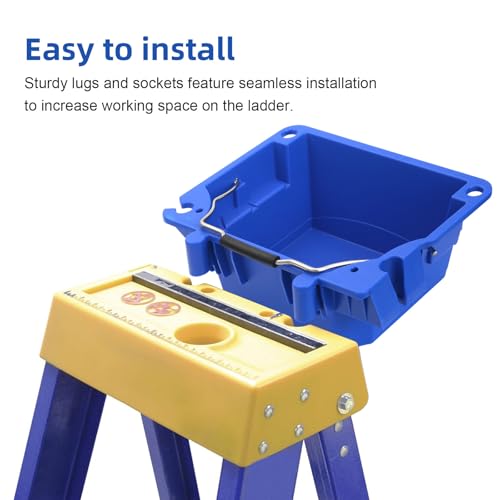 folosem AC52-UB Ladder Accessories Lock-in Job Bucket for Werner 6000 series, 6100 series, 6200 series, 6300 series,Blue