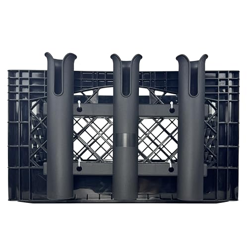 Wall Mounted Fishing Rod Holders Tubes Links Fishing Rod Holder Rack Rests (3-pole-black)