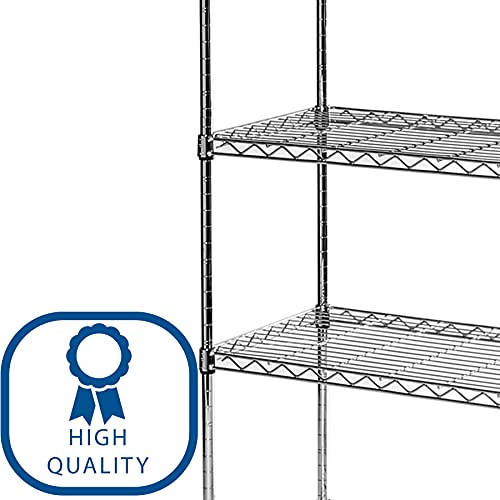 Seville Classics 5-Tier Steel Wire Shelving, 30" W x 14" D, Chrome
