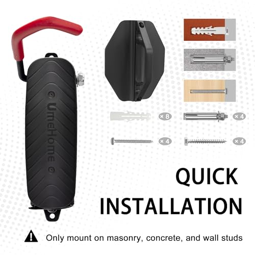 UmeHome Swivel Bike Wall Mount, Bike Hangers for Garage, Space-Saving Bike Storage, Sturdy Bicycle Rack Can Holds Up to 77 lbs, Easy Install, 2 Pack