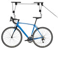 Heavy Duty Garage Ceiling Bike Hoist & Lift System - 100lbs Capacity Overhead Storage Rack for Bicycles, Kayaks, Ladders & Canoes,Space-Saving Pulley Hoist with Secure Locking Mechanism & Wall Hooks
