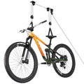 ZEUMIE Bike Hoist, Ceiling Mount Bike Hanger Holds 100 lbs, Ebike Lift Garage Overhead Storage for Bike, Ladder, Snowdoard