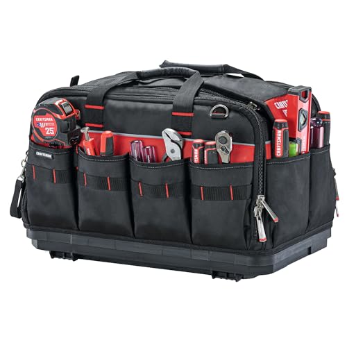 CRAFTSMAN TRADESTACK Tool Bag, 22.5”, Durable Polyester, Black and Red (CMST21450)