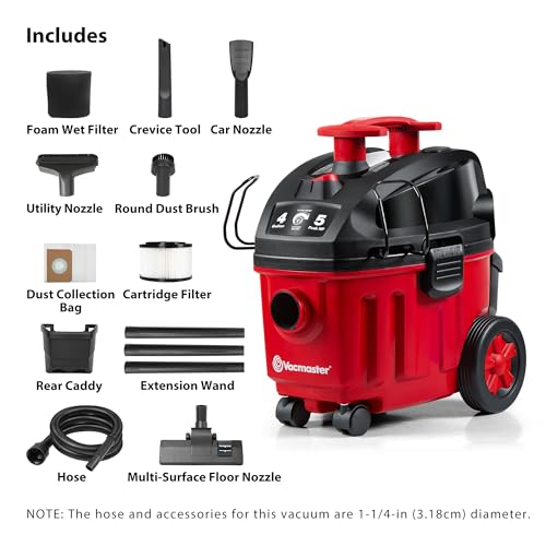 Vacmaster 4-Gallon 5 Peak HP Household Wet/Dry Vacuum - VF408B 1101
